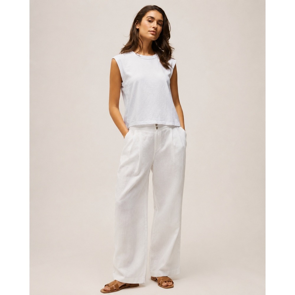 Rowan Savannah Muscle Tee Tank Women M White Minimalist Casual Basic Tank Top